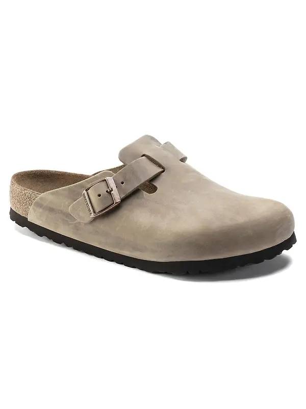 Birkenstock Unisex Boston Soft Footbed Oiled Leather Regular Clogs - Tobacco Brown Image 1