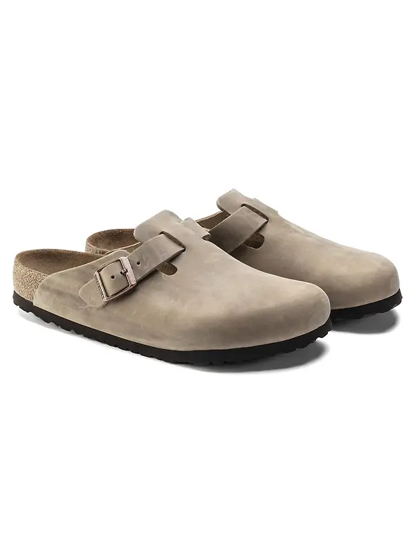 Birkenstock Unisex Boston Soft Footbed Oiled Leather Regular Clogs - Tobacco Brown Image 5
