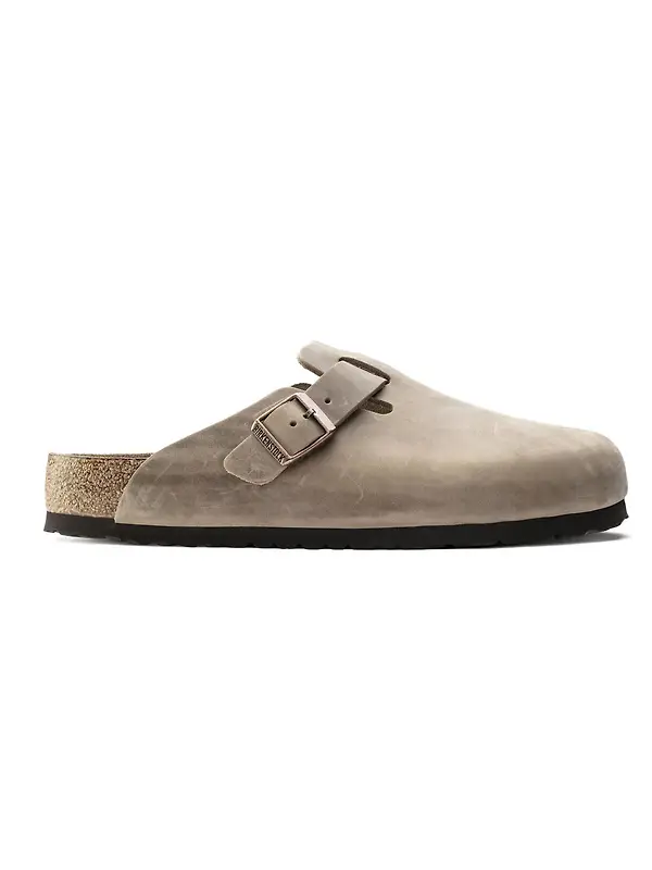 Birkenstock Unisex Boston Soft Footbed Oiled Leather Regular Clogs - Tobacco Brown Image 3
