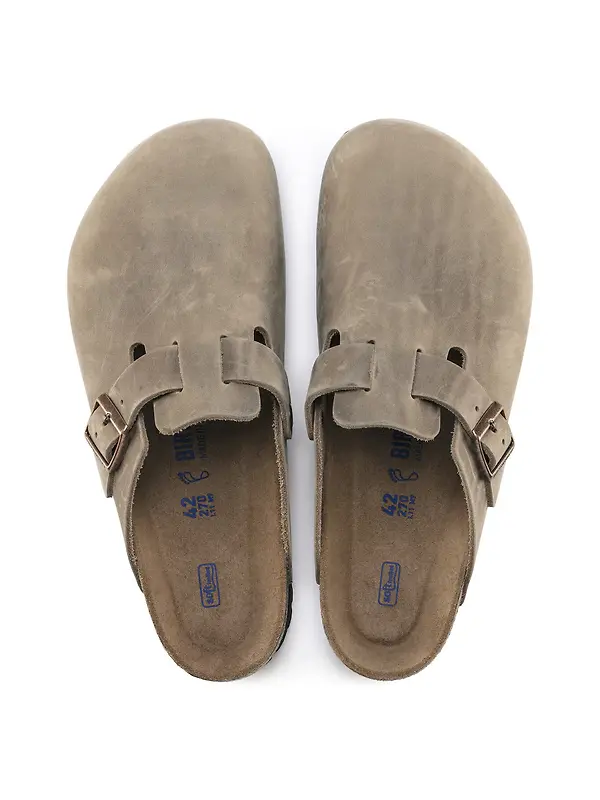 Birkenstock Unisex Boston Soft Footbed Oiled Leather Regular Clogs - Tobacco Brown Image 2