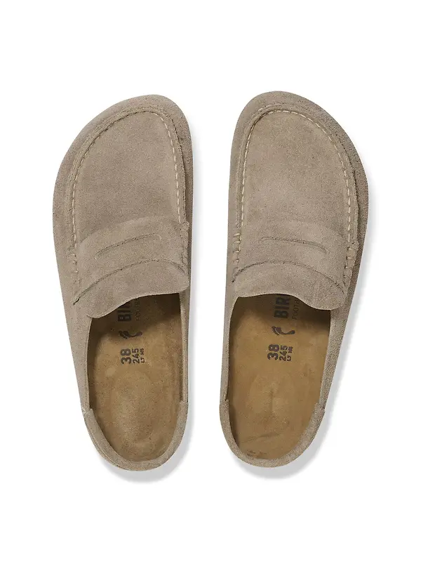 Birkenstock Unisex Naples Wrapped Suede Leather Regular Clogs - Taupe Image 3