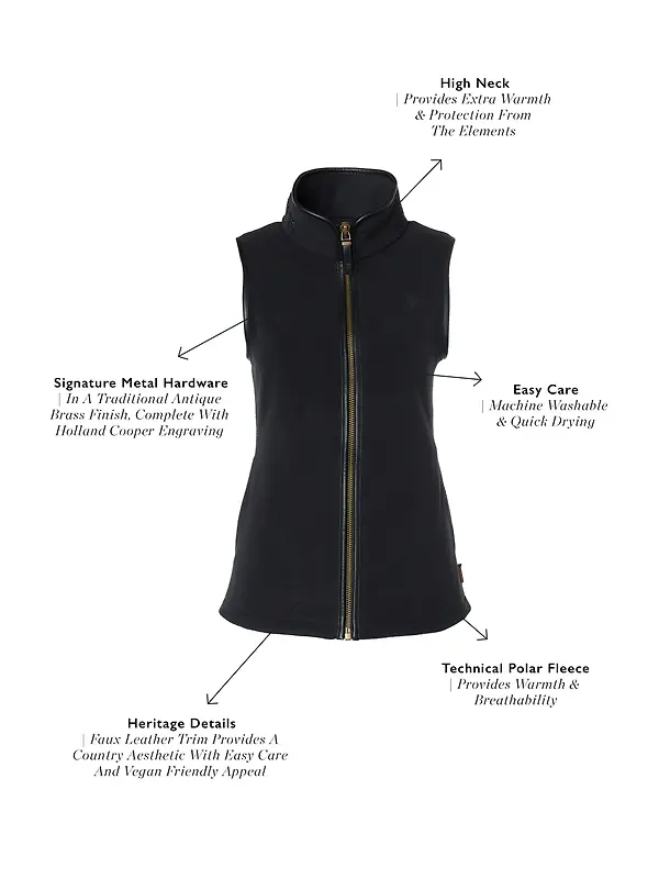 Holland Cooper Women's Country Fleece Gilet - Black Image 7