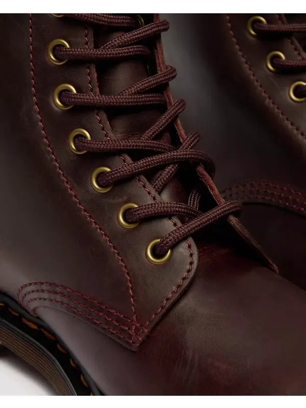 Dr Martens Unisex 1460 Crazy Horse Leather Boots - Cherry Red Image 3