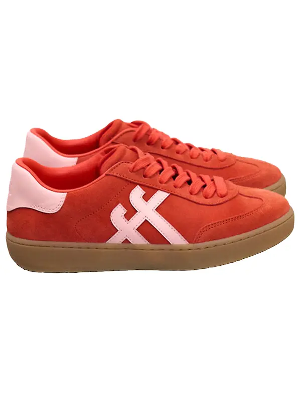 FitFlop Women's The Dash FF T-Toe Suede Trainers - Cherry Tomato / Warm Pink Image 1
