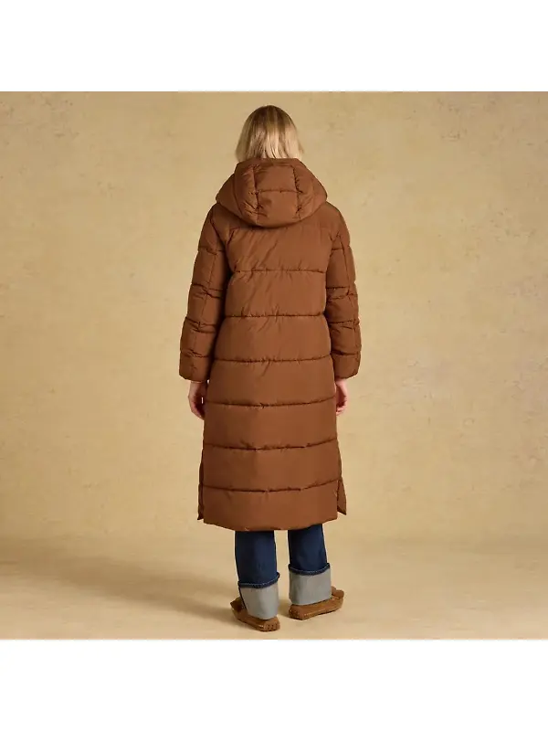 Joules Women's Matchday Longline Oversized Showerproof Coat - Toffee Brown Image 3