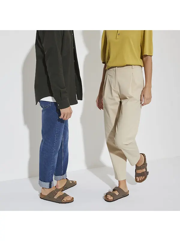 Birkenstock Unisex Arizona Birko-Flor Nubuck Regular Sandals - Mocca Image 11