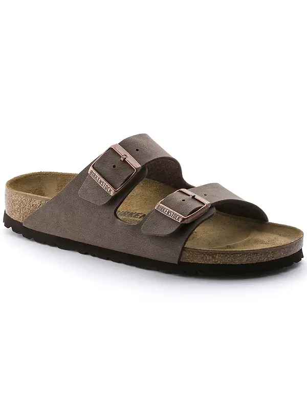 Birkenstock Unisex Arizona Birko-Flor Nubuck Regular Sandals - Mocca Image 1