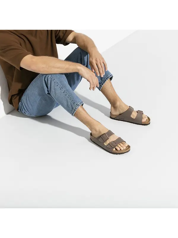 Birkenstock Unisex Arizona Birko-Flor Nubuck Regular Sandals - Mocca Image 8