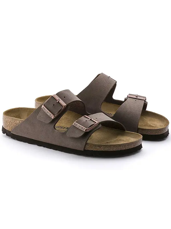 Birkenstock Unisex Arizona Birko-Flor Nubuck Regular Sandals - Mocca Image 5