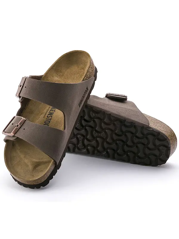 Birkenstock Unisex Arizona Birko-Flor Nubuck Regular Sandals - Mocca Image 7