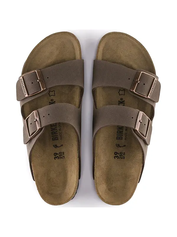 Birkenstock Unisex Arizona Birko-Flor Nubuck Regular Sandals - Mocca Image 2
