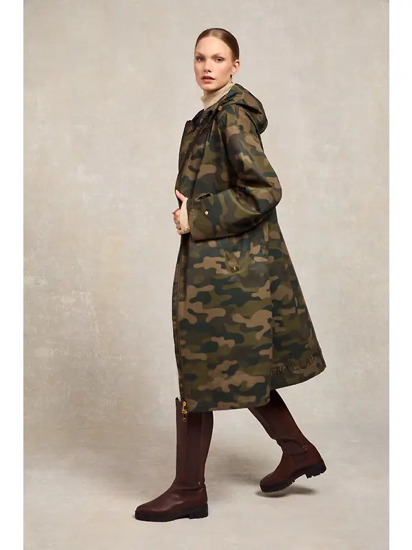 Holland Cooper Women's One-Size Lightweight Waterproof Coat - Camo Image 3