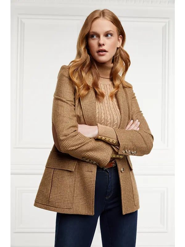 Holland Cooper Women's Seattle Roll Neck Cable Knit - Dark Camel Marl Image 8