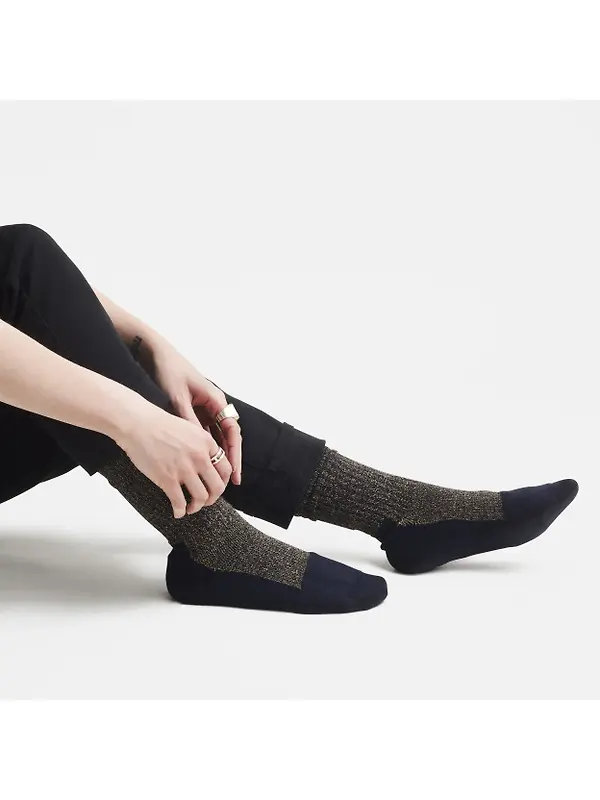 Red Wing Deep Toe-Capped Crew Socks - Black - Style 97642 Image 2