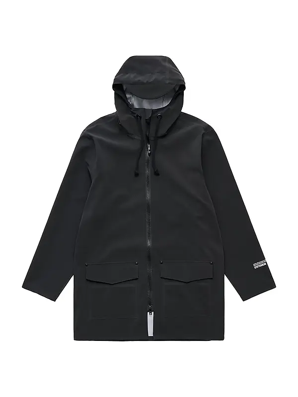 Stutterheim Stockholm Lightweight Patch Raincoat - Matte Black Image 1