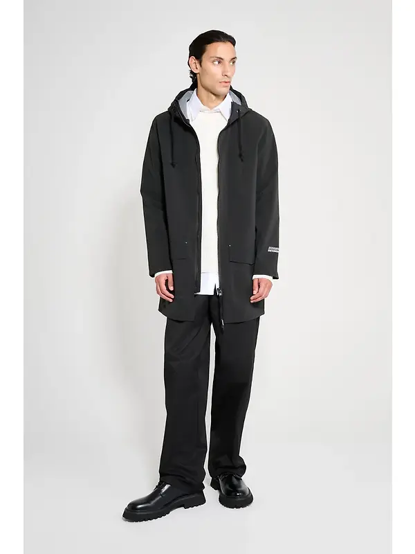 Stutterheim Stockholm Lightweight Patch Raincoat - Matte Black Image 7