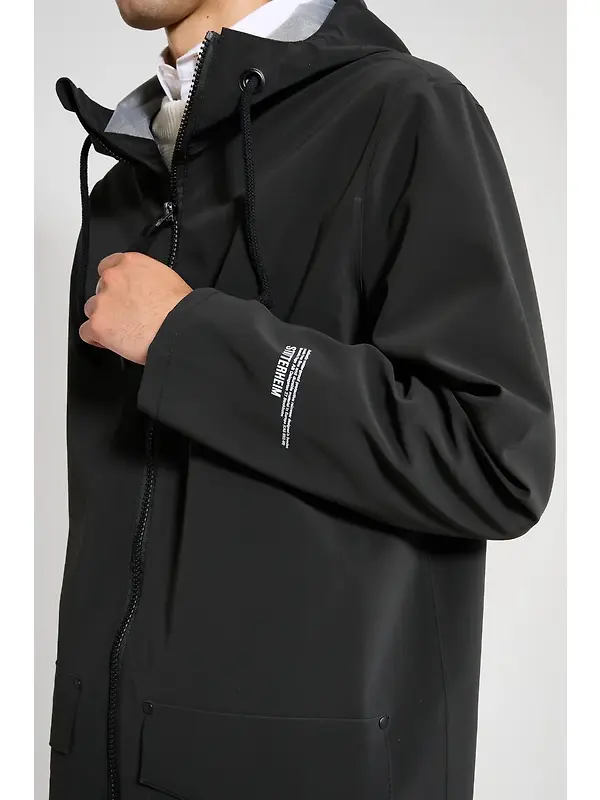 Stutterheim Stockholm Lightweight Patch Raincoat - Matte Black Image 6