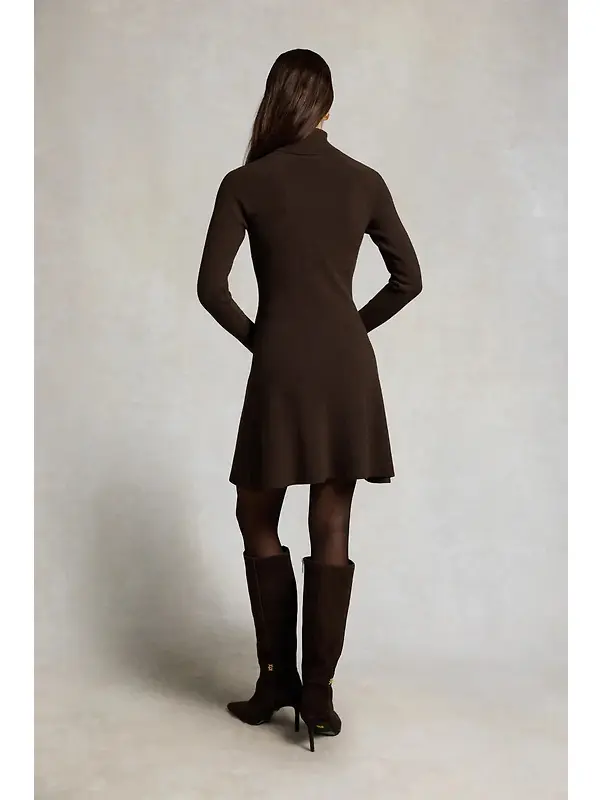 Holland Cooper Women's Aspen Knitted Dress - Olive Brown Image 5
