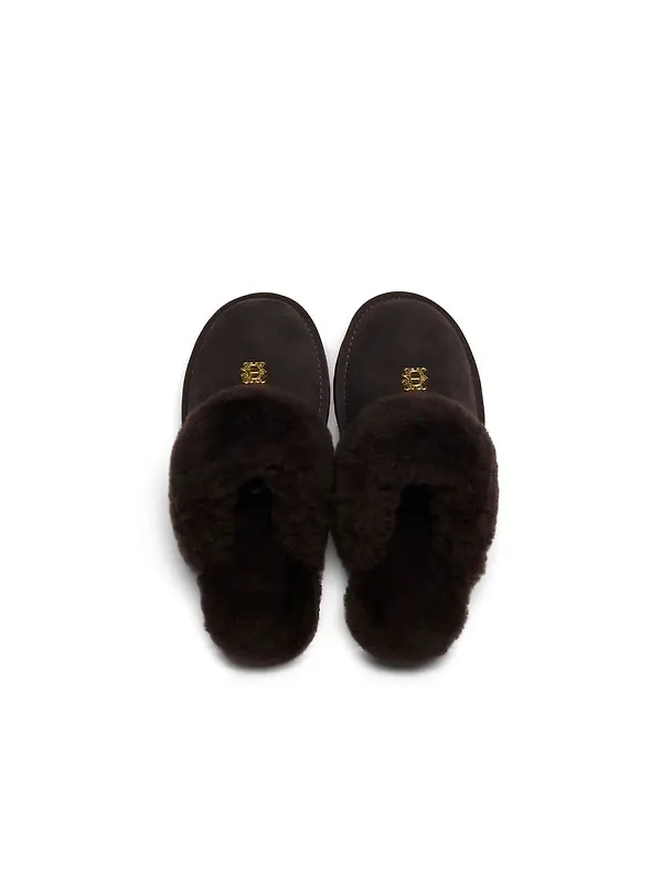 Holland Cooper Women's Classic Shearling Slippers - Chocolate Image 5