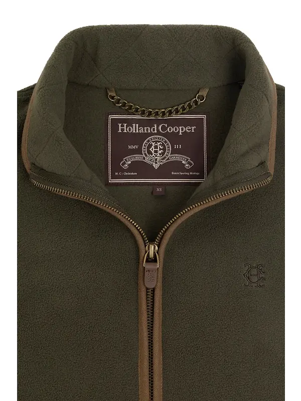 Holland Cooper Women's Country Fleece Gilet - Khaki Canvas Image 6