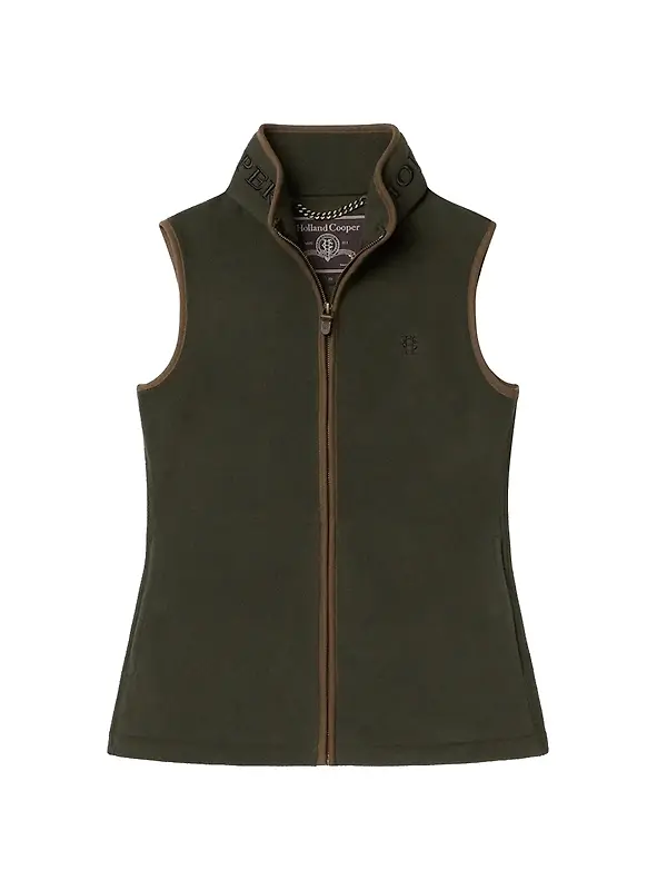 Holland Cooper Women's Country Fleece Gilet - Khaki Canvas Image 1