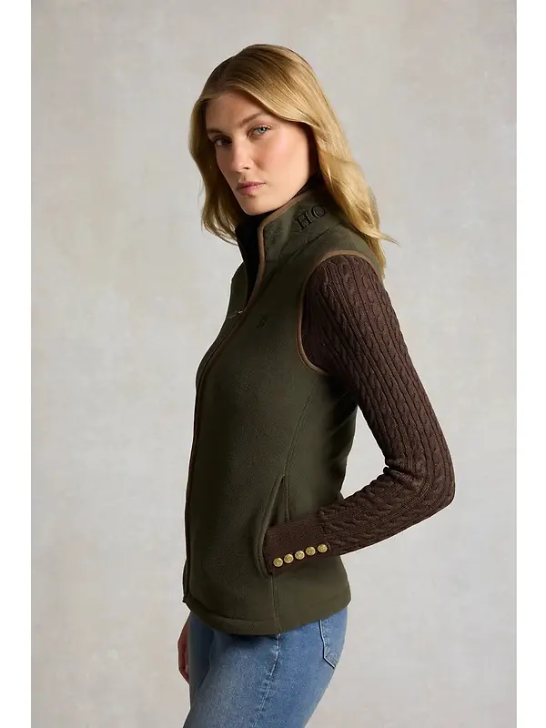Holland Cooper Women's Country Fleece Gilet - Khaki Canvas Image 4