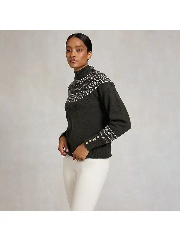 Holland Cooper Women's Elodie Roll Neck Knit - Forest Green Image 3