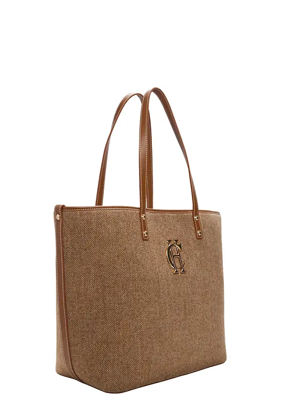 Holland Cooper Women's Kensington Tote Bag - Tan Herringbone Image 2