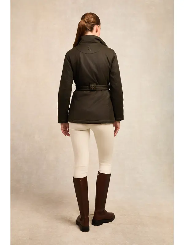 Holland Cooper Women's Belted Waxed Jacket - Dark Olive Image 7