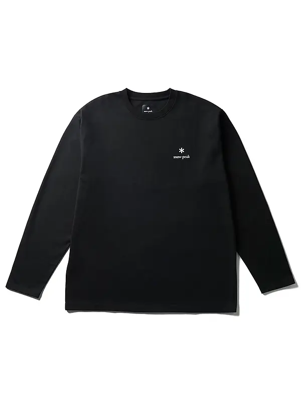Snow Peak New Standard Logo L/S T-Shirt - Black Image 1
