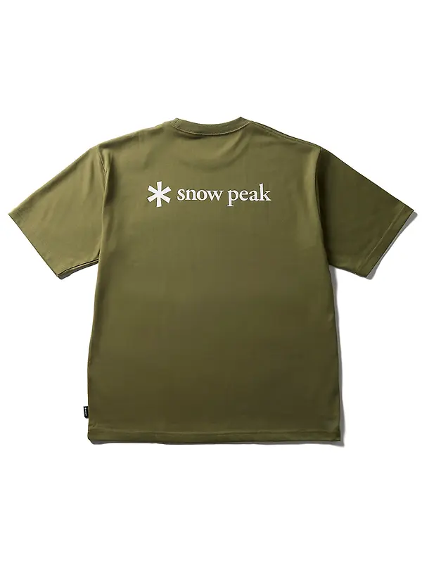 Snow Peak New Standard Back Printed Logo T-Shirt - Olive Image 1