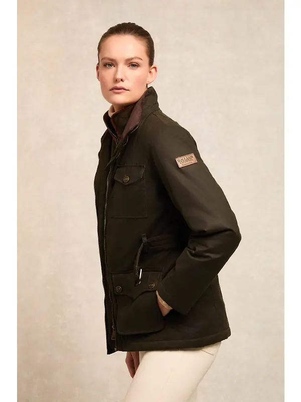 Holland Cooper Women's Belted Waxed Jacket - Dark Olive Image 5