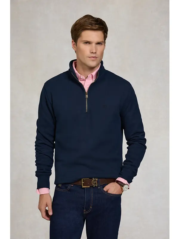 Holland Cooper Men's Quarter Zip Sweat - Ink Navy Image 2