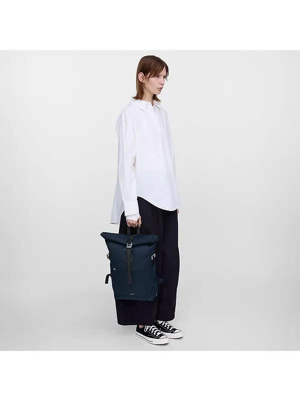Sandqvist Icon Rolltop Backpack M 23L 14" - Navy/Black Image 7
