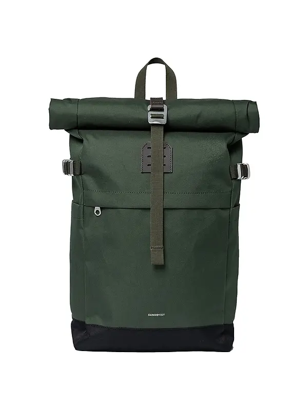 Sandqvist Icon Rolltop Backpack M 23L 14" - Dawn Green/Dark Brown Image 1