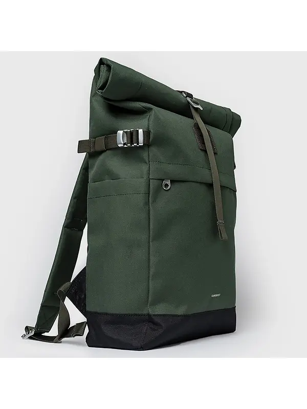 Sandqvist Icon Rolltop Backpack M 23L 14" - Dawn Green/Dark Brown Image 3