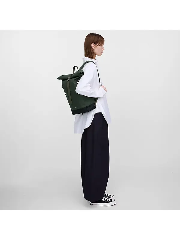 Sandqvist Icon Rolltop Backpack M 23L 14" - Dawn Green/Dark Brown Image 9