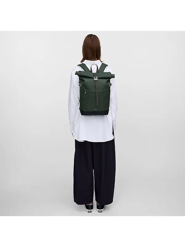 Sandqvist Icon Rolltop Backpack M 23L 14" - Dawn Green/Dark Brown Image 10