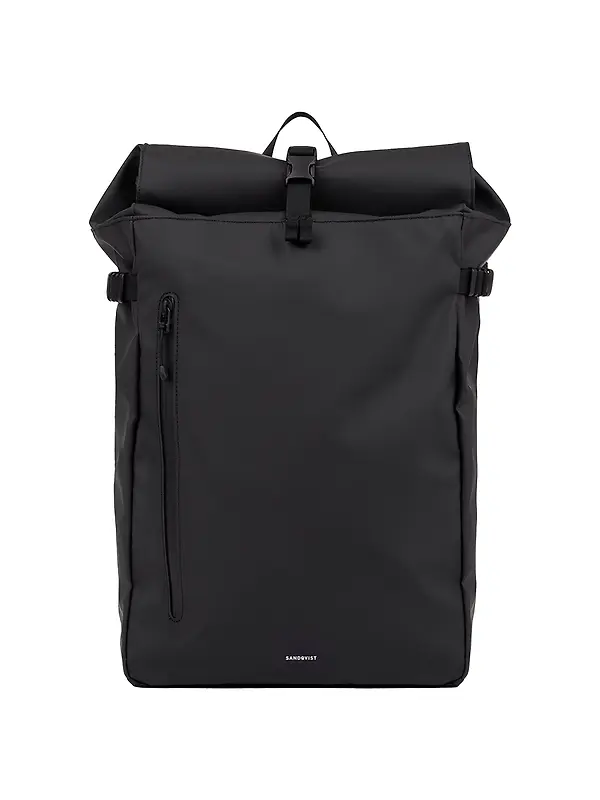 Sandqvist Stream Slim Rolltop Backpack L 26L 16" - Black Image 1