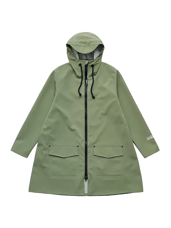 Stutterheim Women's Mosebacke Lightweight Patch Raincoat - Dry Green Image 1