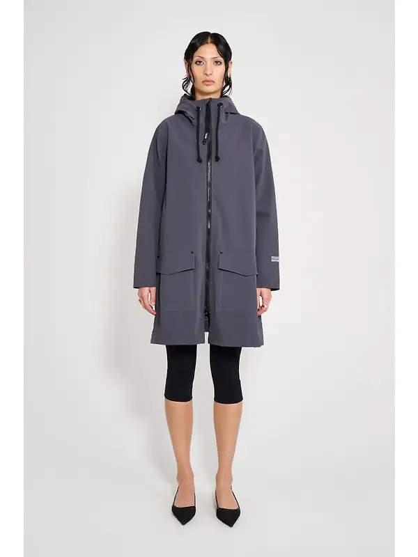 Stutterheim Women's Mosebacke Lightweight Patch Raincoat - Mystic Blue Image 2