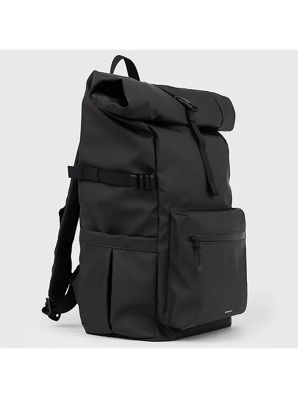 Sandqvist Stream Rolltop Backpack L 34L 16" - Black Image 3