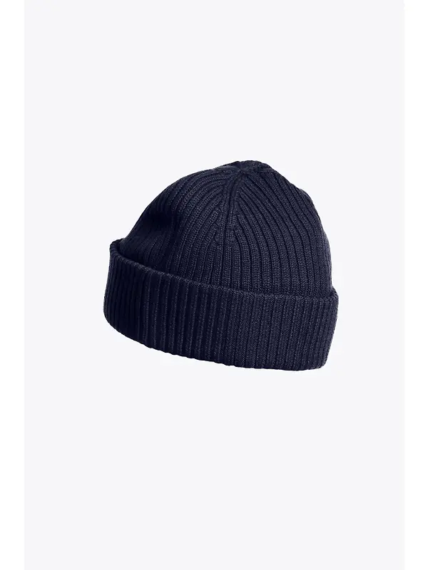 Parajumpers Rib Knitted Beanie Hat - Blue Navy Image 2
