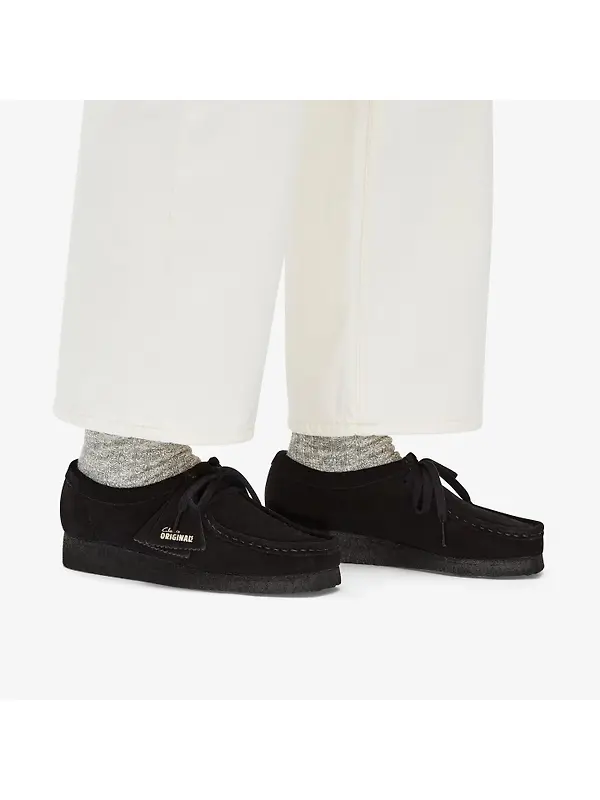 Clarks Originals Women's Wallabee Shoes - Black Suede Image 2