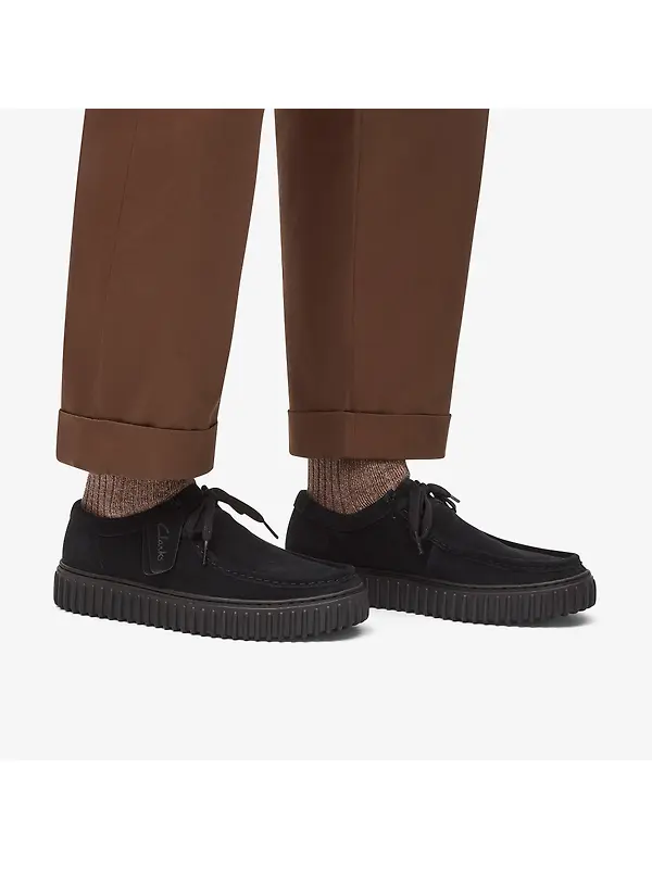 Clarks Men's Torhill Lo Shoes - Black Suede Image 2