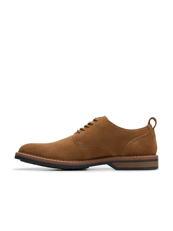 Clarks Men's Aldwin Lace Derby Shoes - Cola Suede Image 2
