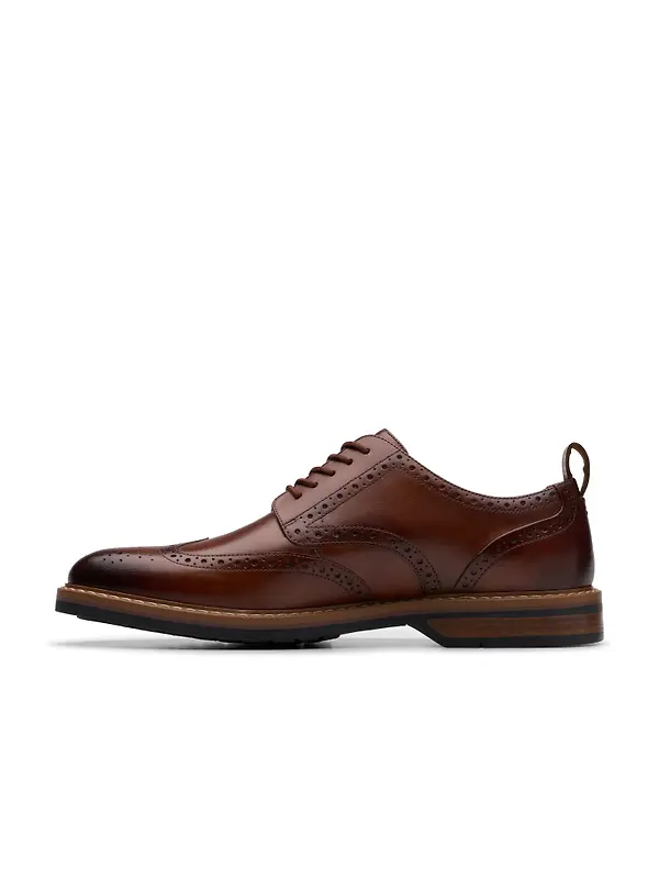 Clarks Men's Aldwin Limit Brogues - Mid Tan Leather Image 2