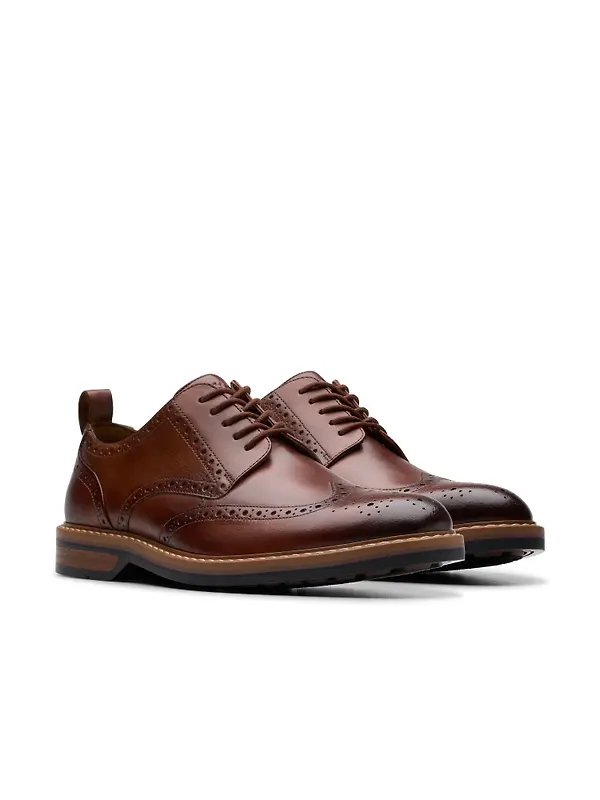 Clarks Men's Aldwin Limit Brogues - Mid Tan Leather Image 4