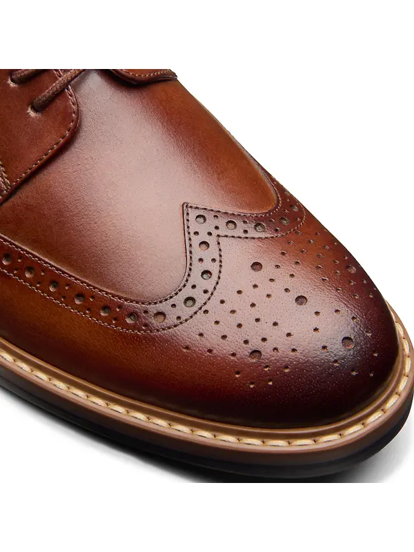 Clarks Men's Aldwin Limit Brogues - Mid Tan Leather Image 6