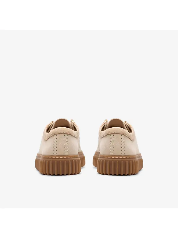 Clarks Torhill Lo Suede Shoe - Ecru Suede Image 5